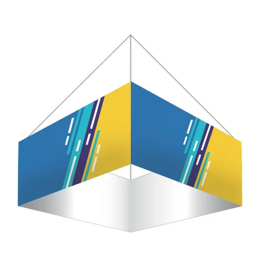 Štvorcový stropný závesný banner